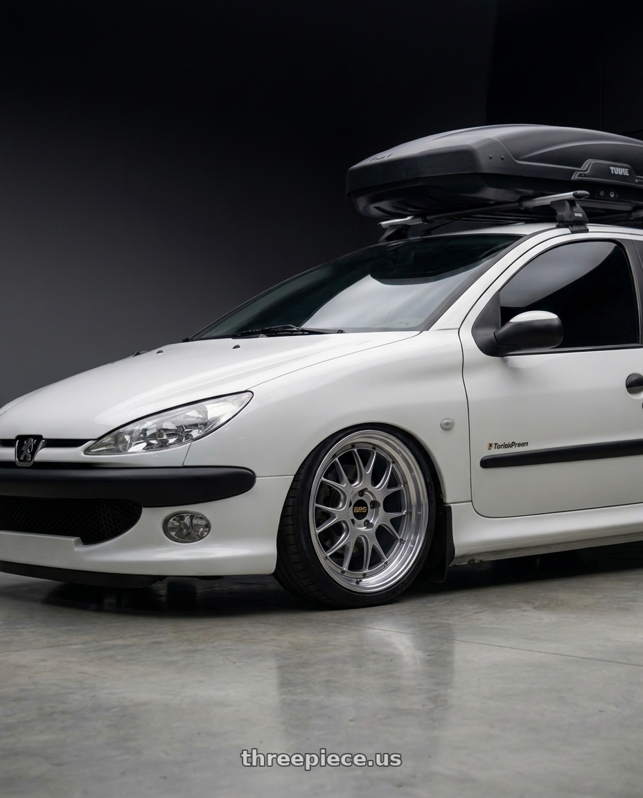 2011 Peugeot 206 SD with BBS LM-R 5x114.3 19x8.5+43 Diamond Silver wheels