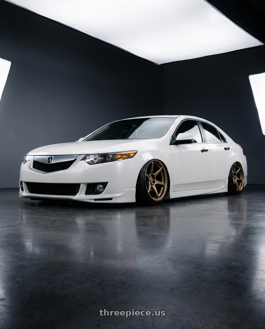 2013 Acura TSX with Kansei K11B Tandem 5x114.3 19x9.5 22 Bronze wheels