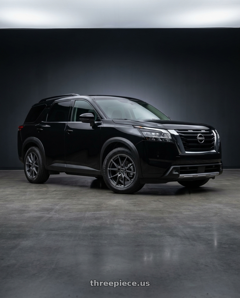 2024 nissan pathfinder with V�xx Capo 5x108/5x114.3 18x8+45 Carbon Grey wheels
