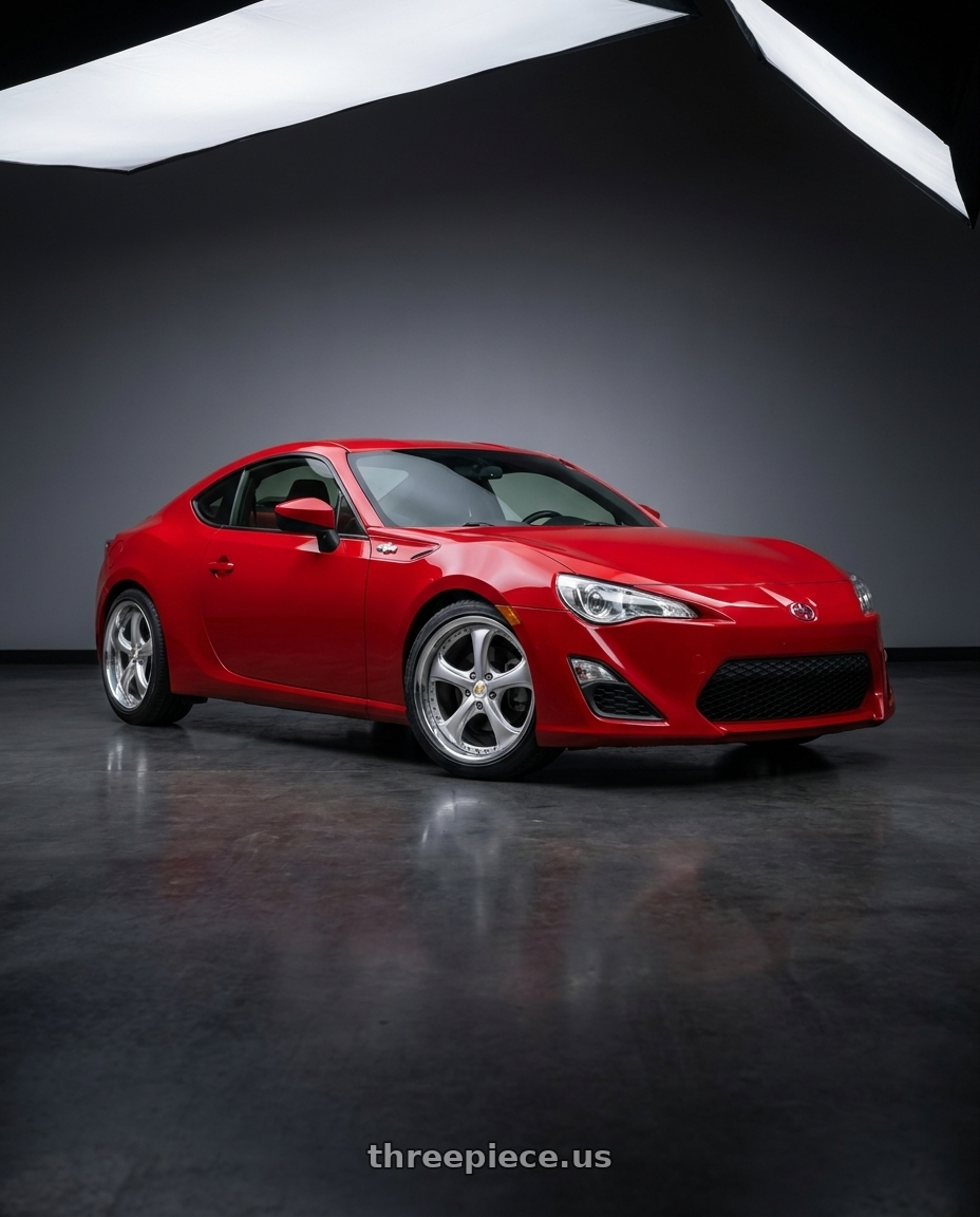 2013 scion frs with Work Wheels VS-KF 5x100 18x8+40 Light Grey Silver A Disk FULL REVERSE wheels