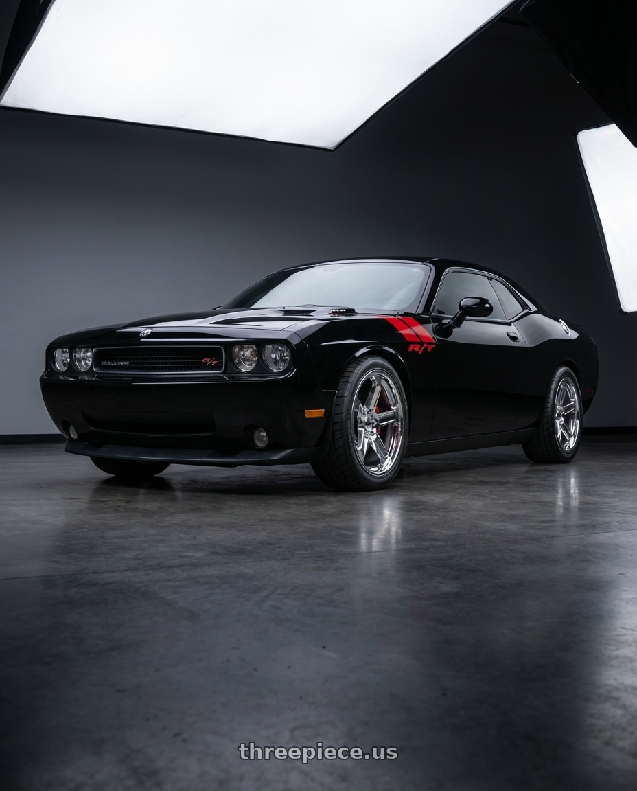 2010 dodge challenger with O.E. Revolution D-12 5x115 20x10.5 +25 Chrome wheels