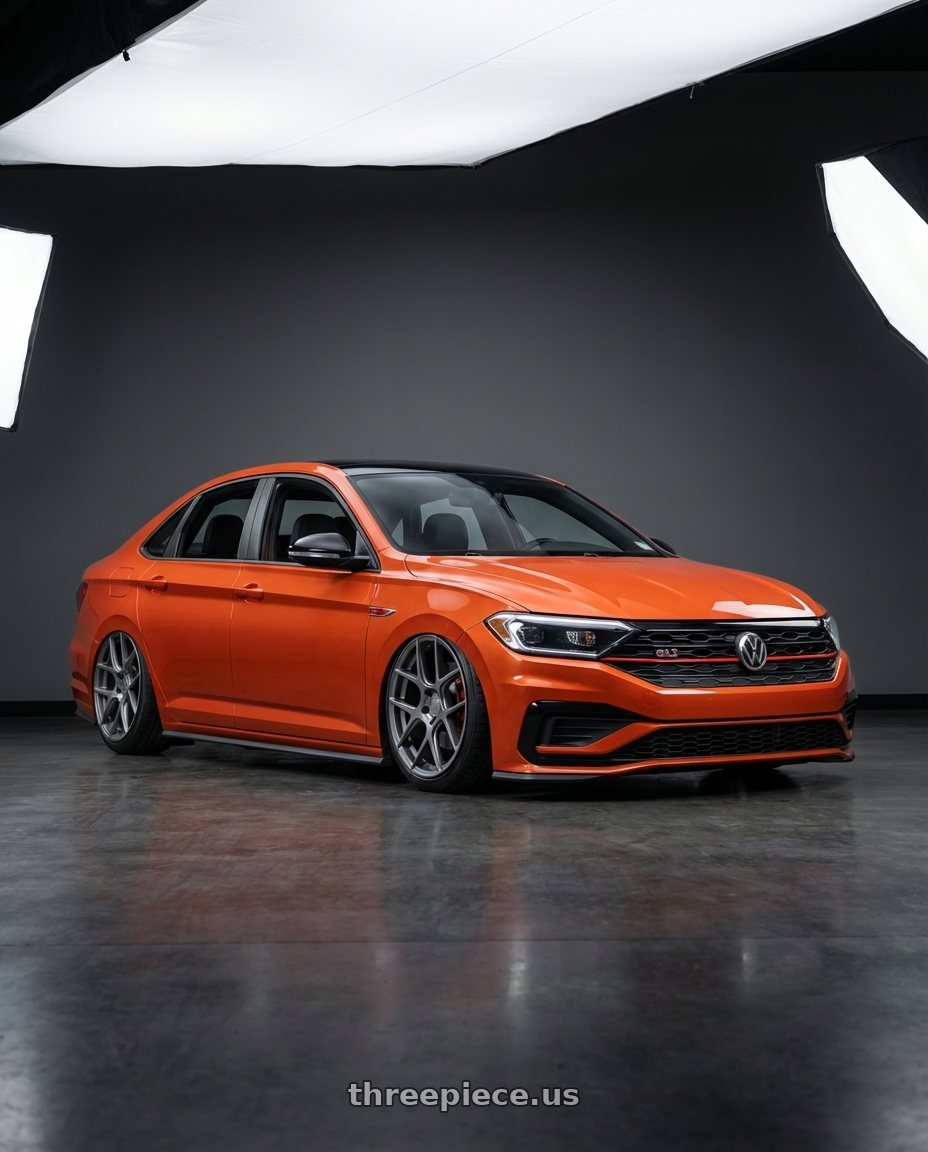 2023 Volkswagen Jetta GLI MK7 with Aodhan AFF2 5x112 19x8.5+35 Matte Gray wheels