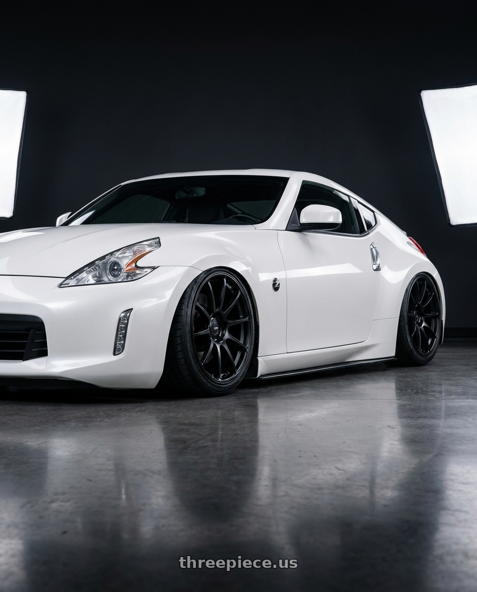 2019 Nissan 370Z with Ssr Gtv02 5x114.3 19x8.5+38  FLAT BLACK wheels