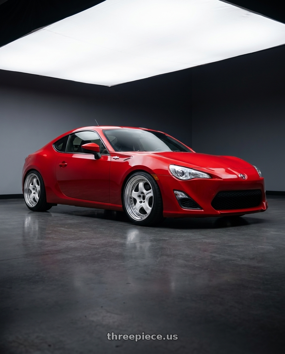 2013 Scion FRS with Work Meister S1 3P 5x100 17x7.5+42 W Disk White wheels
