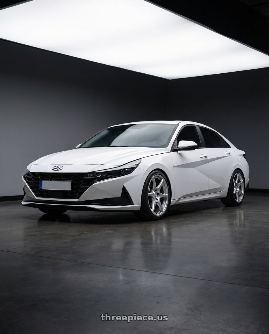 2024 Hyundai Elantra N with Kansei K11S Tandem 5x114.3 19x10.5 12 Hyper Silver wheels