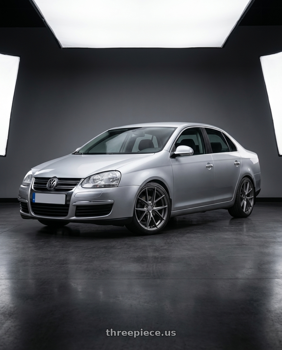 2009 Volkswagen Jetta GLI MK5 with Niche 1PC M116 MISANO 5X112 18X8 +30 MATTE GUN METAL wheels