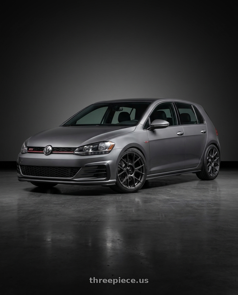 2019 Volkswagen GTI MK7 with Konig Ampliform 5x112 18x8.5+43 Dark Metallic Graphite wheels