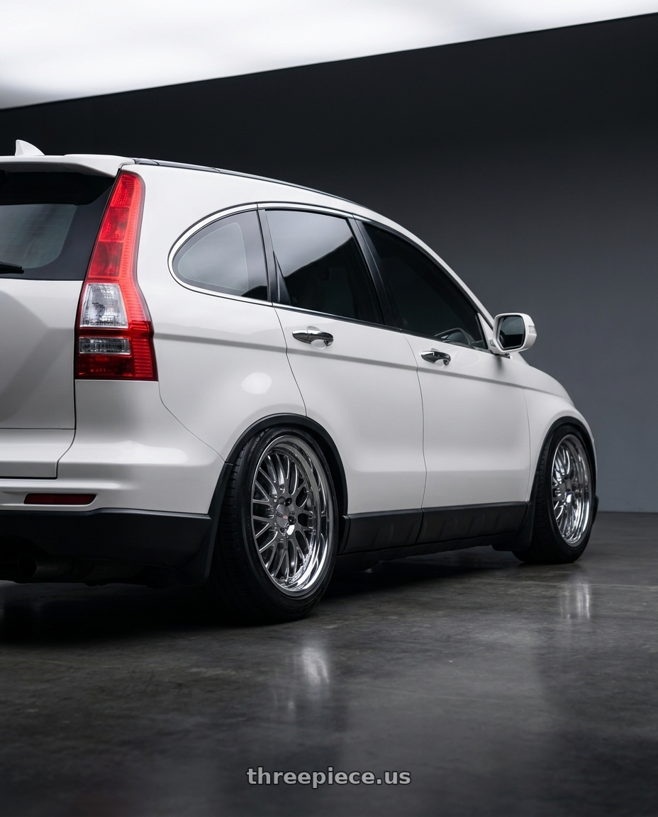 2009 HONDA CRV 3 with Cray MANTA 5X120.65 19X9 +50 CHROME wheels rear three quarter view meaty tires