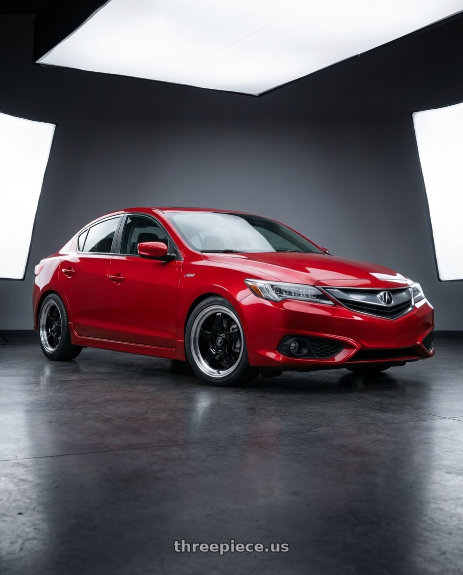 2012 Acura ILX with Forgestar D5 Drag 5x114.3 17x7 +6 Gloss Black Machined wheels