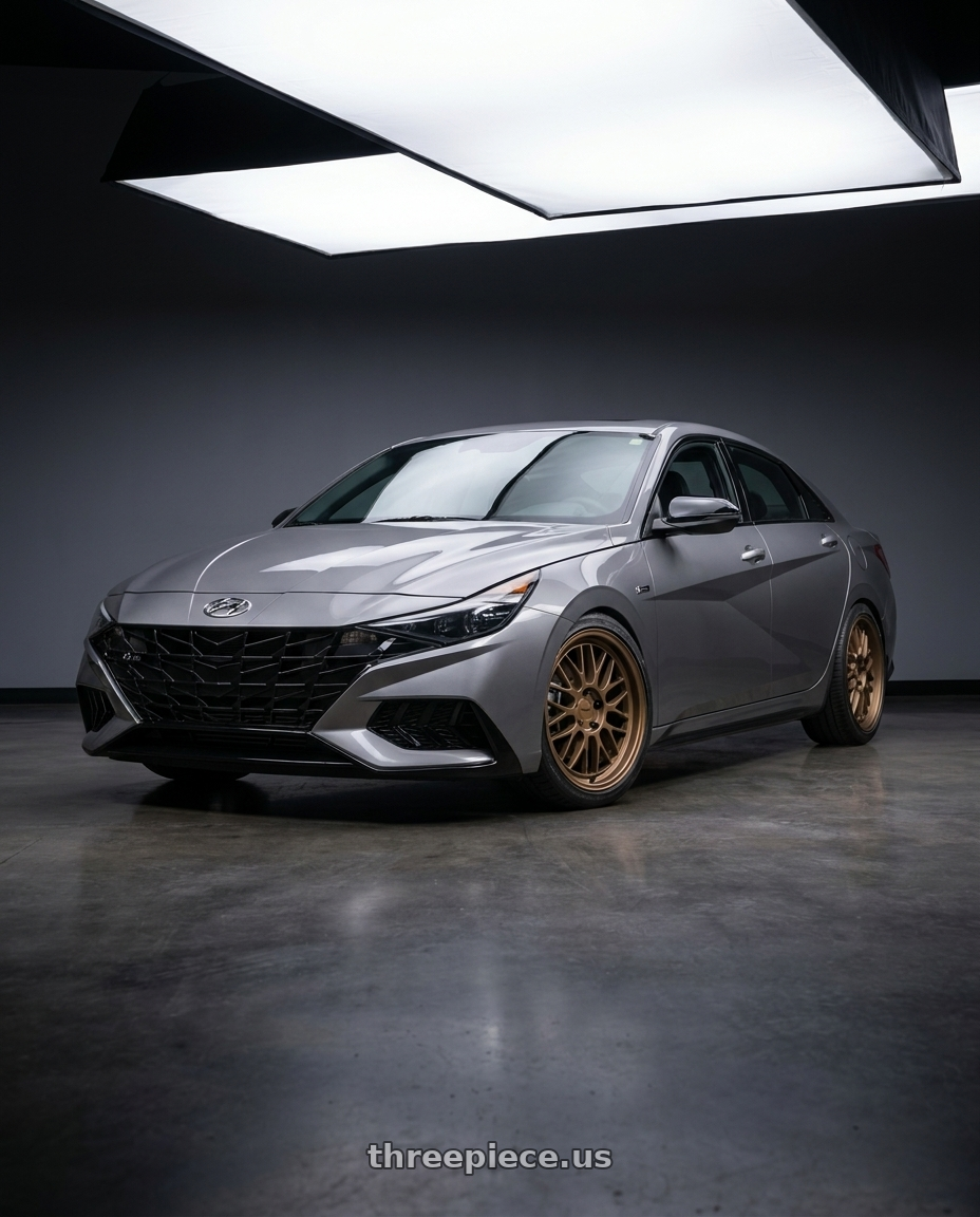 2023 Hyundai Elantra n line with KATANA RACING KR06 5x114.3 18x8 +40 Matte Bronze wheels