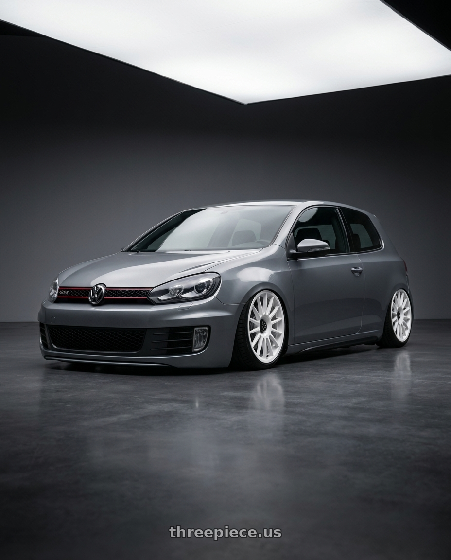 2013 Volkswagen GTI MK6 with fifteen52 PODIUM 5x112 / 5x120 18x8.5 +35 RALLY WHITE (GLOSS WHITE) wheels