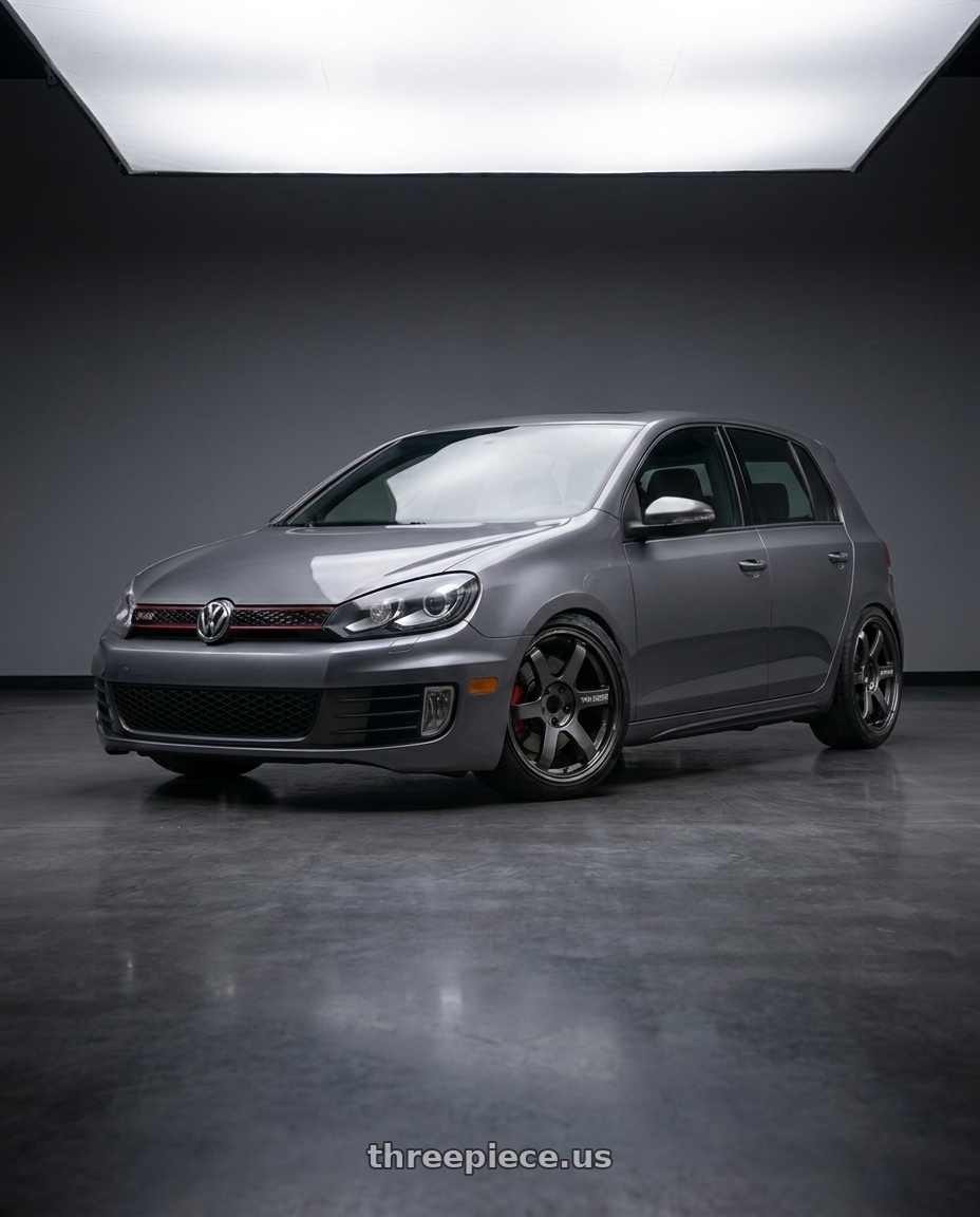 2012 vw gti with Konig Hypergram 5x112 18x8.5+43 Matte Grey wheels
