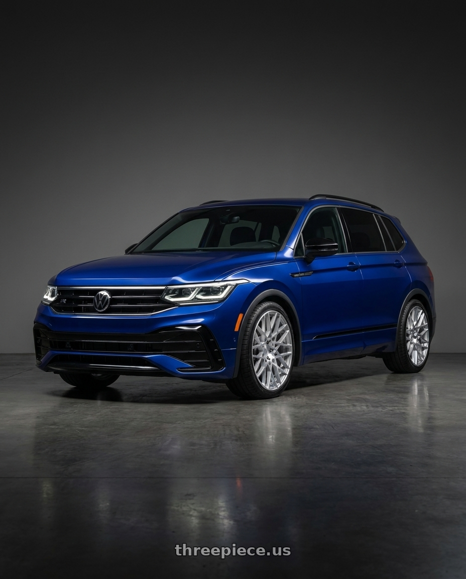 2023 Tiguan R with Rotiform 1PC R110 BLQ 5X112 18X8.5 +35 GLOSS SILVER MACHINED wheels