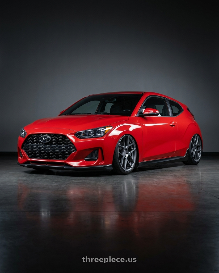 2022 Hyundai Veloster N with Aodhan AFF2 5x114.3 19x9.5+35 Matte Gray wheels