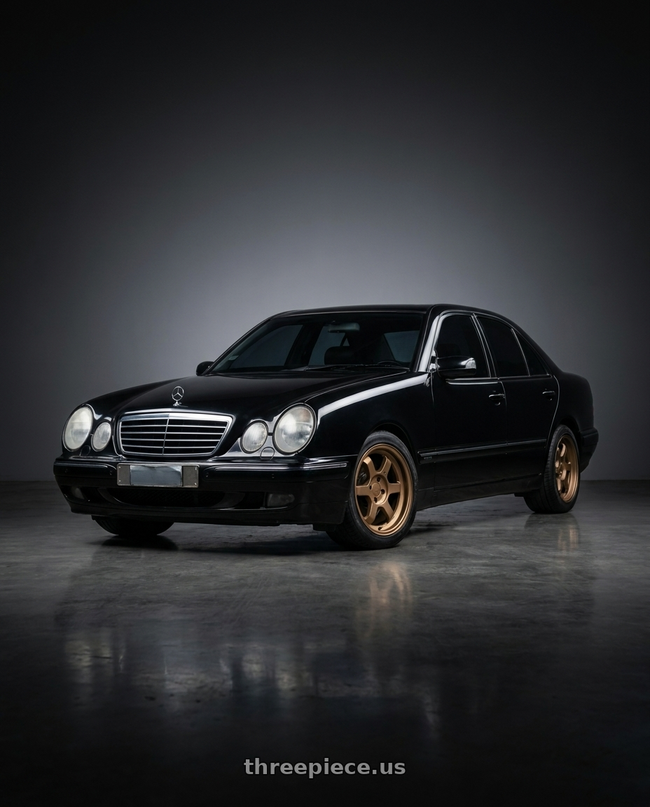 2000 mercedes w210 with 9six9 SIX-1 Deep 4x100 15X8 +20 Matte Bronze wheels