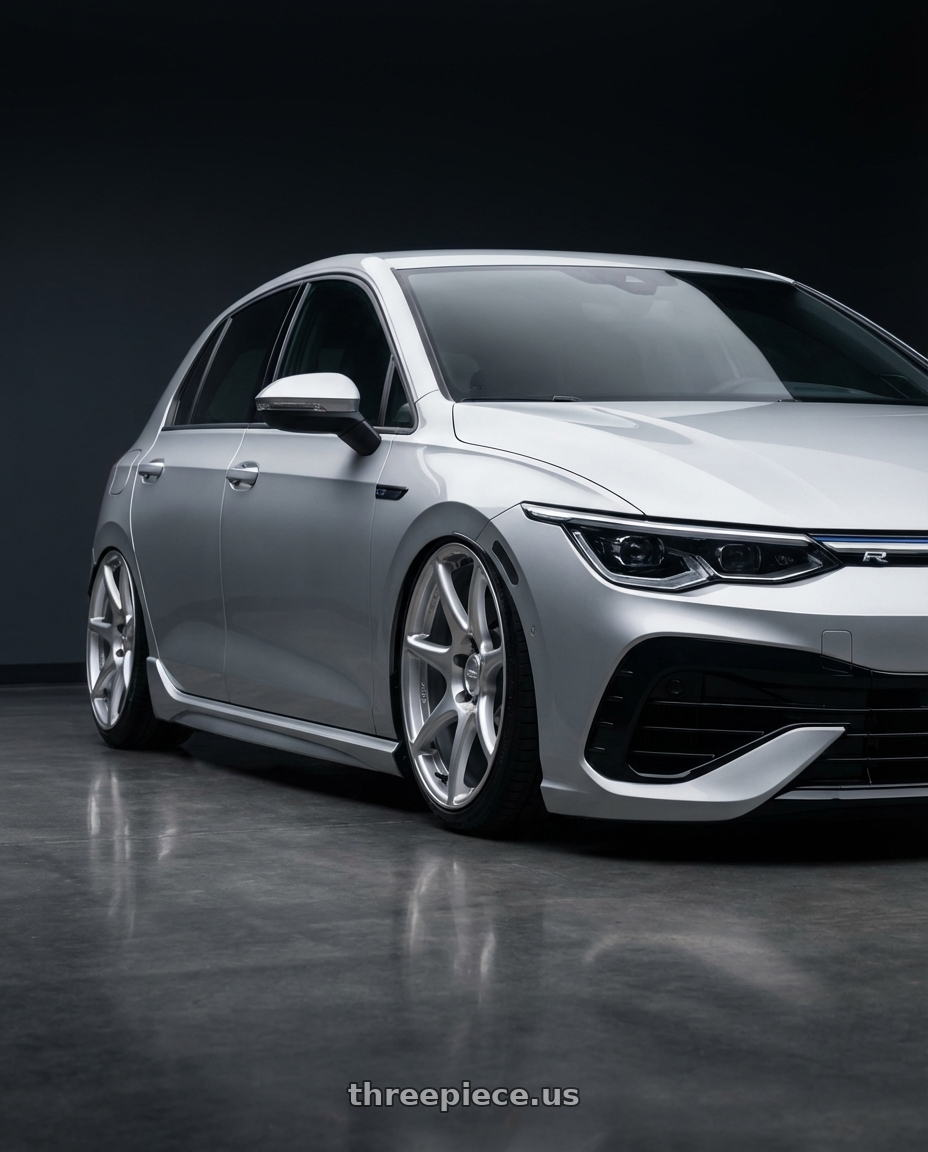 2024 Volkswagen Golf R MK8 with Kansei K11S Tandem 5X112 19x9.5 22 Hyper Silver wheels