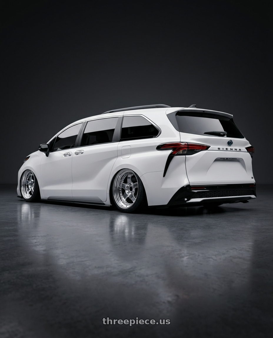 2025 TOYOTA SIENNA XSE with Work Meister S1 3P wheels rear three quarter view slight stretch tires