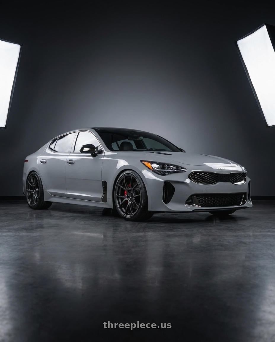 2023 Kia Stinger with Volk Racing NE24 5x114.3 19x9.5 +22 MATTE GUNBLACK wheels