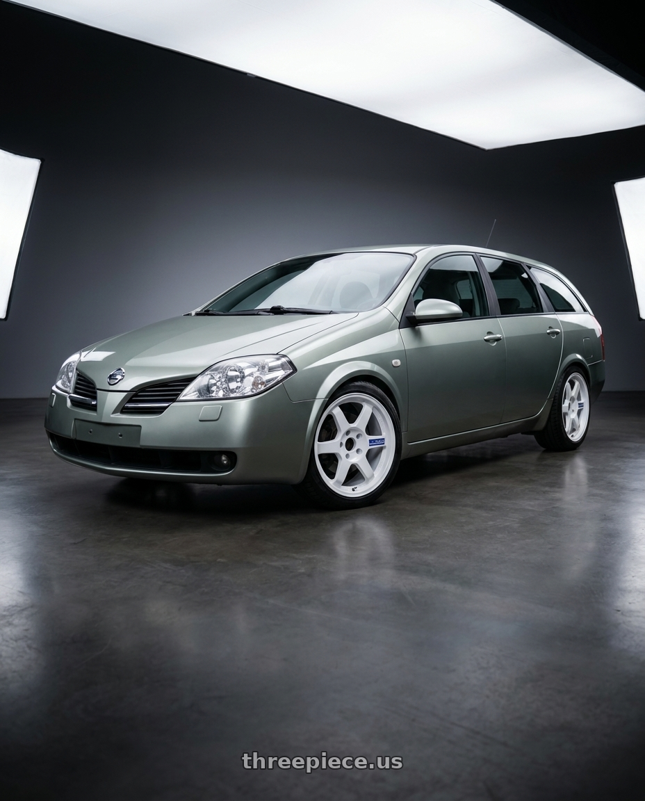 2006 Nissan Primera Traveller with Volk Racing TE37 Gravel 5x114.3 15x7.0+35 White wheels