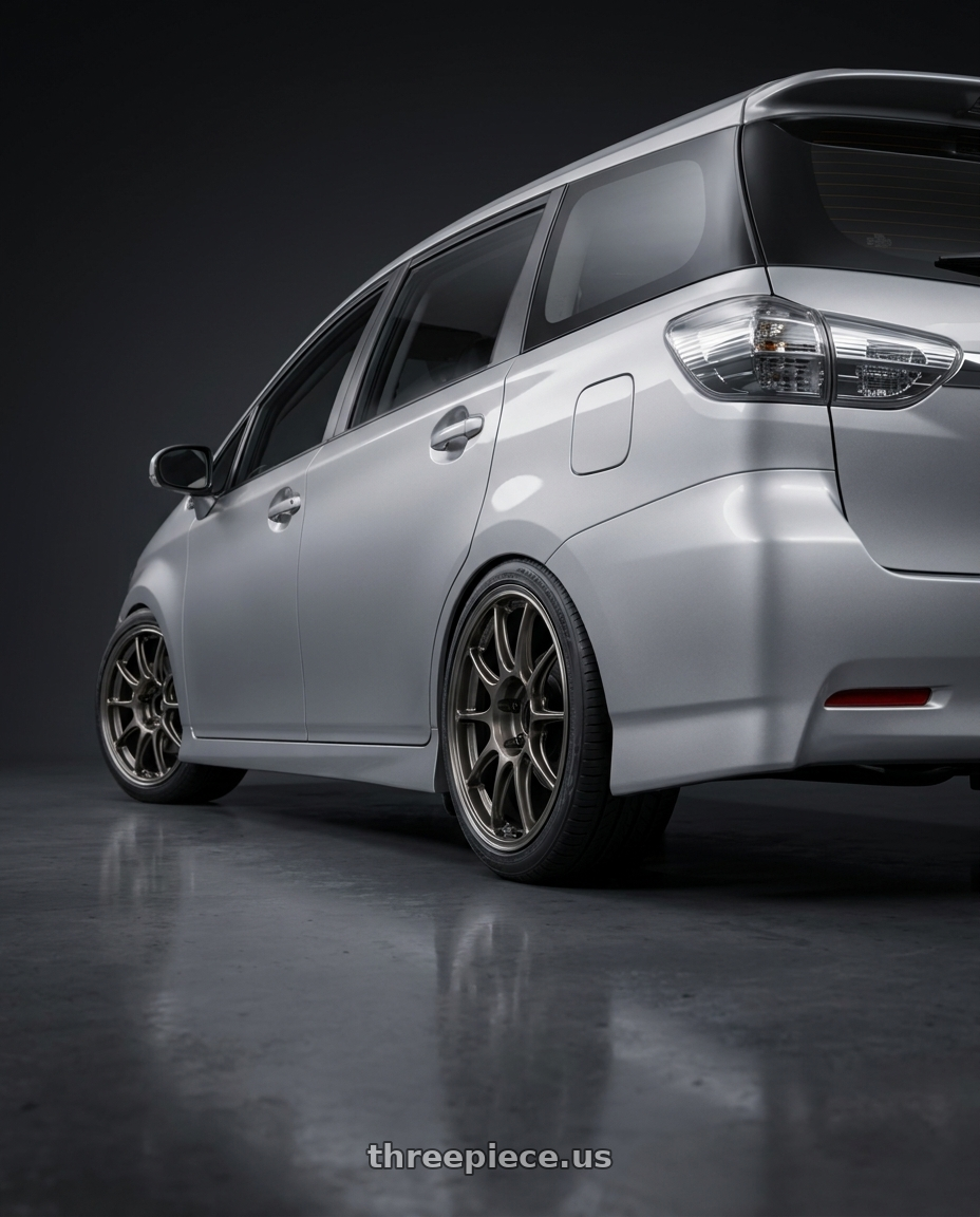 2013 TOYOTA ZGE25 with WedsSport TC105X 5x100 18x8.0+45 EJ Titan Face: FR wheels rear three quarter view square tires