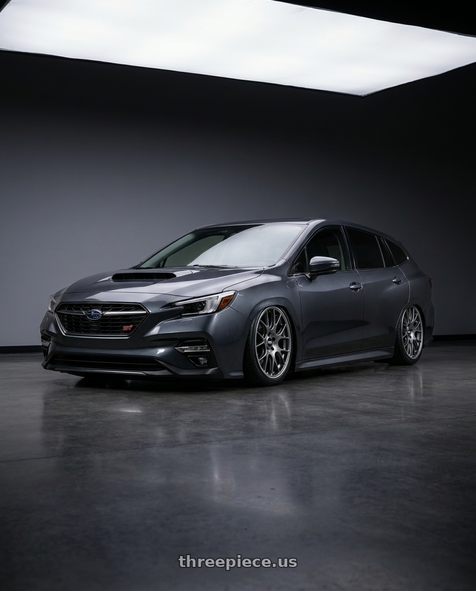 2021 Subaru levorg sti with BBS CH-R 5x112 19x8.5 +32 Satin Titanium Polished Rim Protector wheels