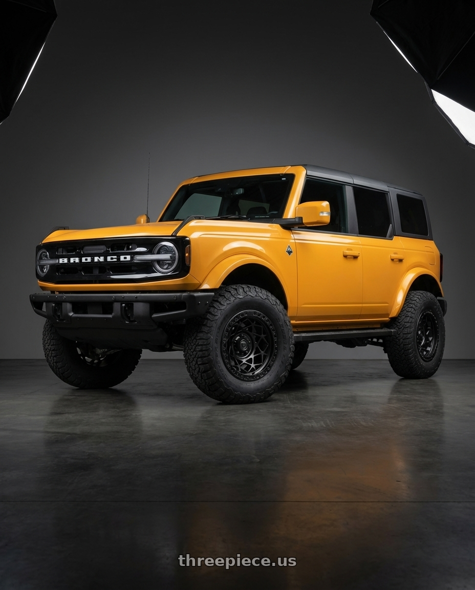 2024 Ford Bronco with Fuel 1PC D120 UNIT BEADLOCK 6X139.7 17X9 -15 BLACKOUT wheels