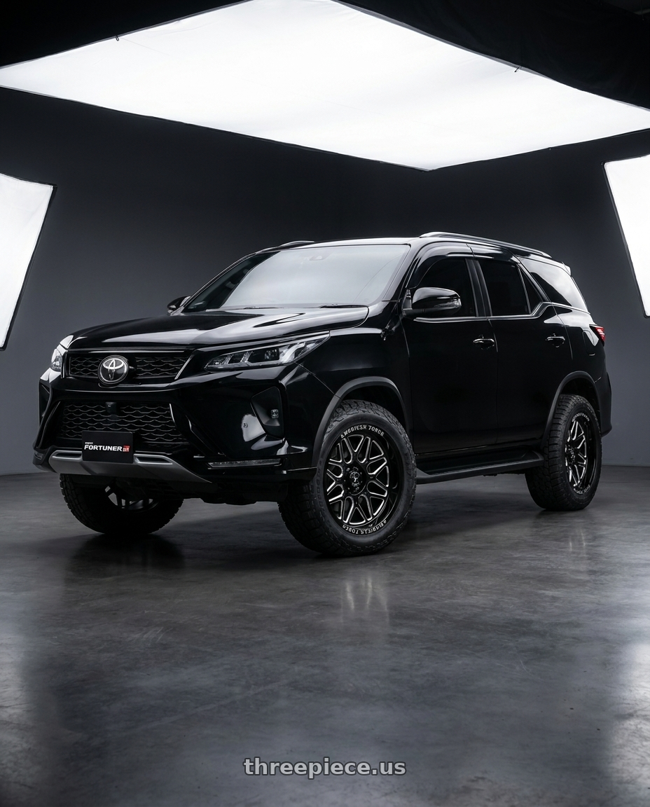 2026 toyota fortuner gr package with American Force AC001 Rush 6X139.7 20X10 -18 GLOSS BLACK MILLED wheels