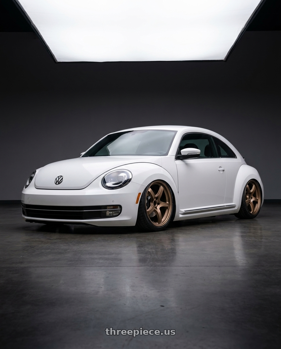 2016 Volkswagen Beetle Turbo with Gram Lights 57CR 5x112 19x10.5+35 Bronze II wheels