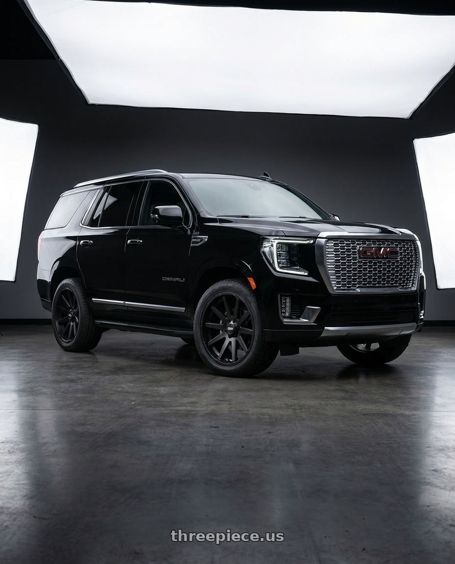 2021 GMC Yukon Denali with Ion Type 143 6x139.7 20x9+0 Matte Black wheels