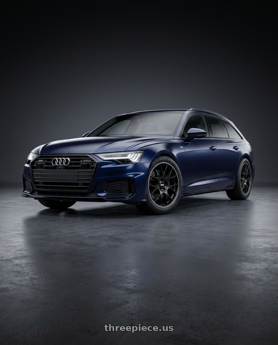2023 Audi A6 with BBS CH-R 5x130 19x8.5 +51 Satin Black Polished Rim Protector wheels