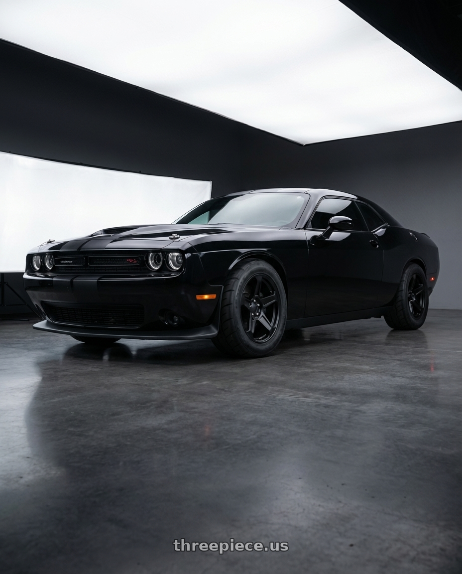 2010 dodge challenger with Voxx Replica Demon 5x115 20x9+20 Matte Black wheels