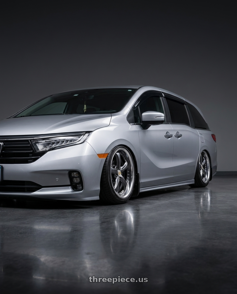 2024 honda odyssey with Work Wheels VS-KF 5x120 20x8.5+40 Brilliant Silver Black O Disk STEP RIM wheels