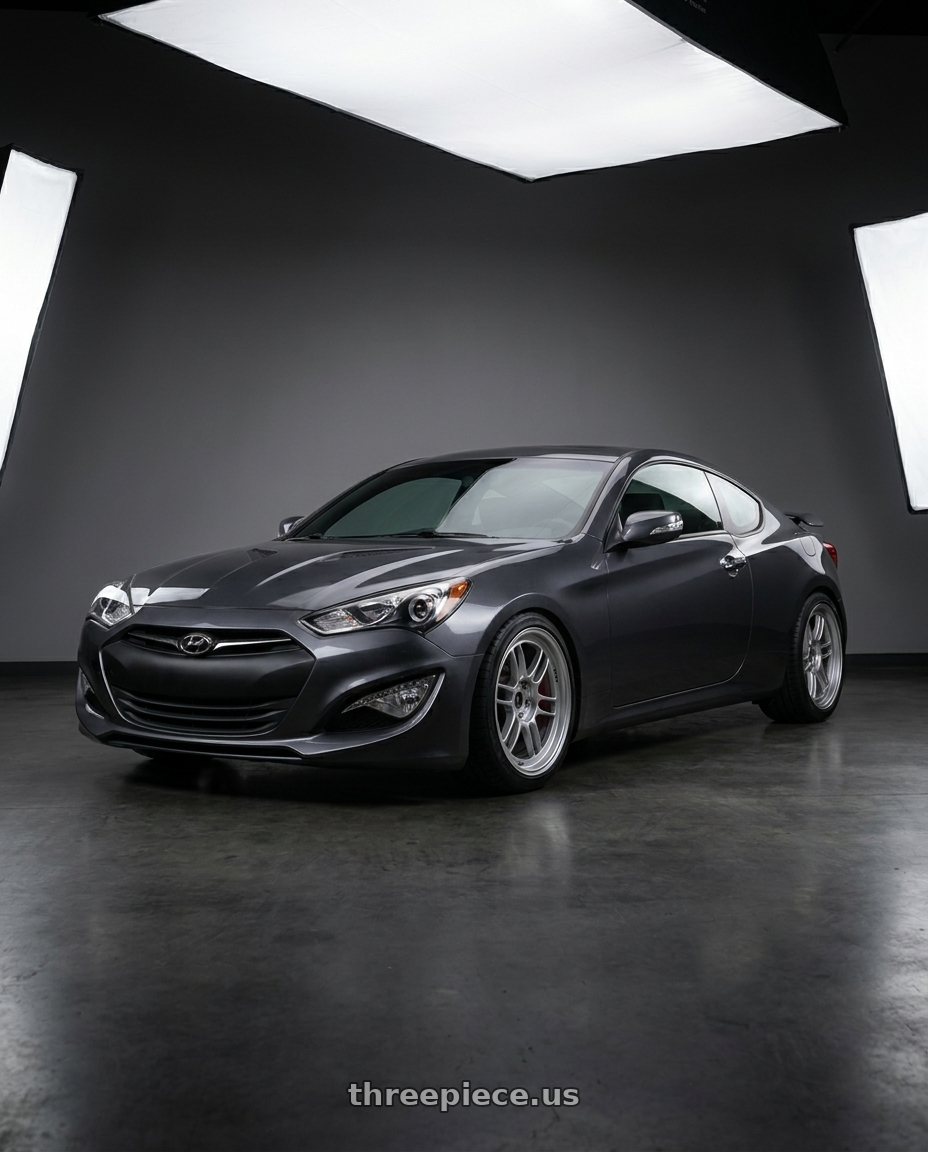2015 Hyundai Genesis Coupe 3 with Enkei RPF1 5x114.3 17x9+22 Silver wheels