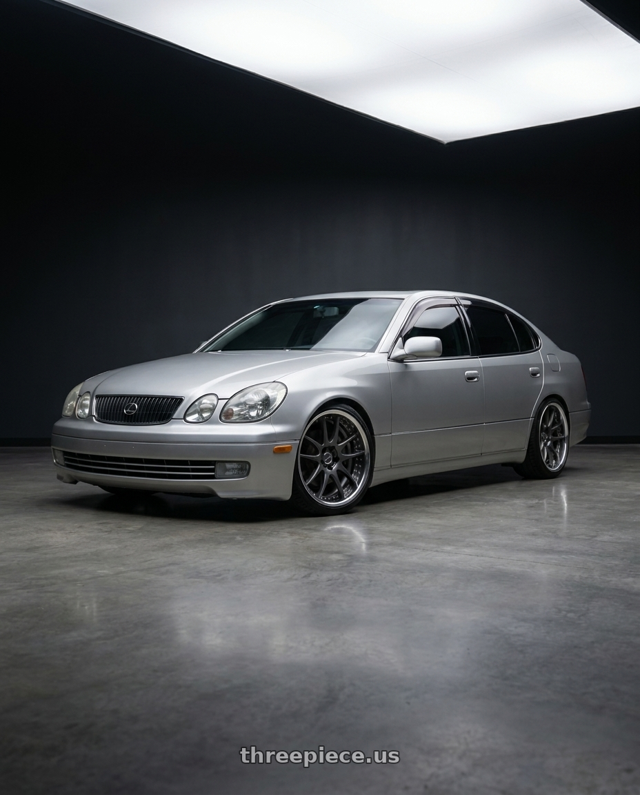 2001 Lexus gs300 with Work Emotion Cr 3P 5x114.3 18x9.5+35 A Disk Matte Gunmetal wheels