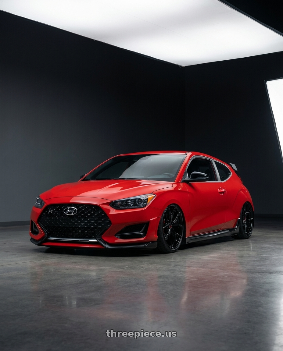 2022 Hyundai Veloster N with Vossen HF-5 19x8.5 / 5x114.3 / ET32 / Flat Face / 73.1 - Gloss Black Wheel - HF5-9N60 wheels