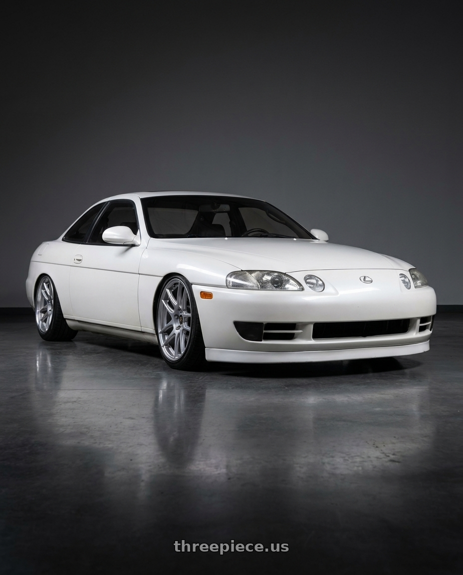 1993 Lexus SC400 with Work Wheels VS-KF 5x114.3 18x9.5+35 Light Grey Silver L Disk FULL REVERSE wheels