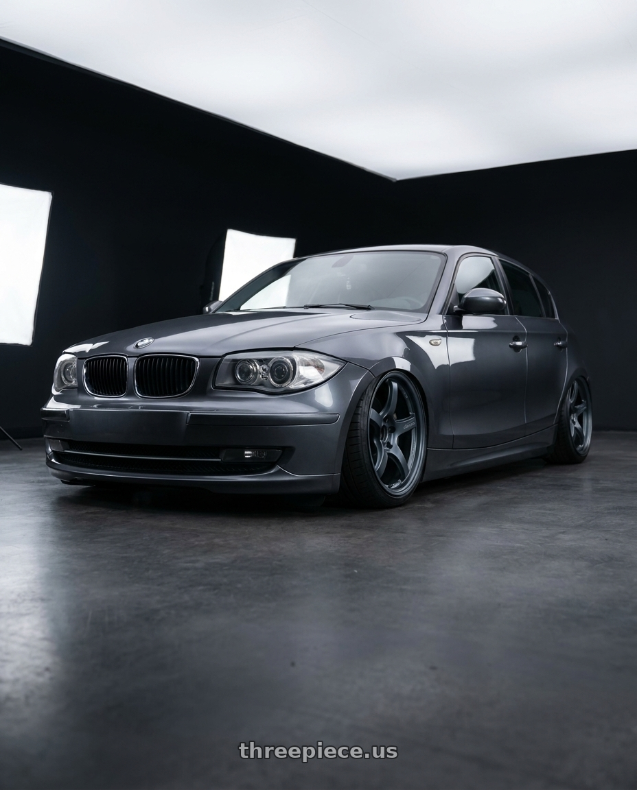 2012 BMW 1 Series E82 with Gram Lights 57CR 5x120 19x8.5+35 Gunblue II wheels