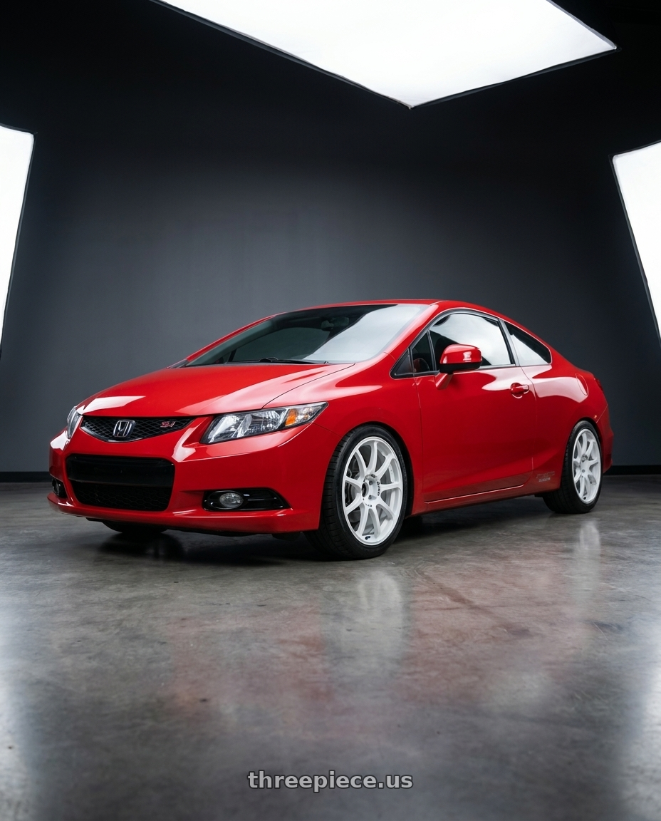 2011 Honda Civic Si with Advan RCIII 5x114.3 17x8+53 White wheels