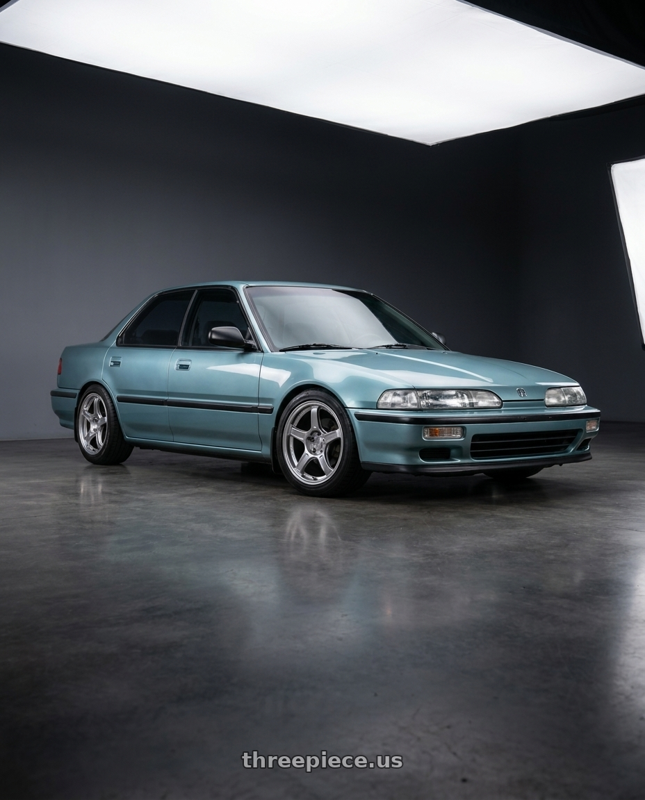 1990 Acura integra with Ssr Gtx03 4x100 17x7+42  PLATINUM SILVER wheels