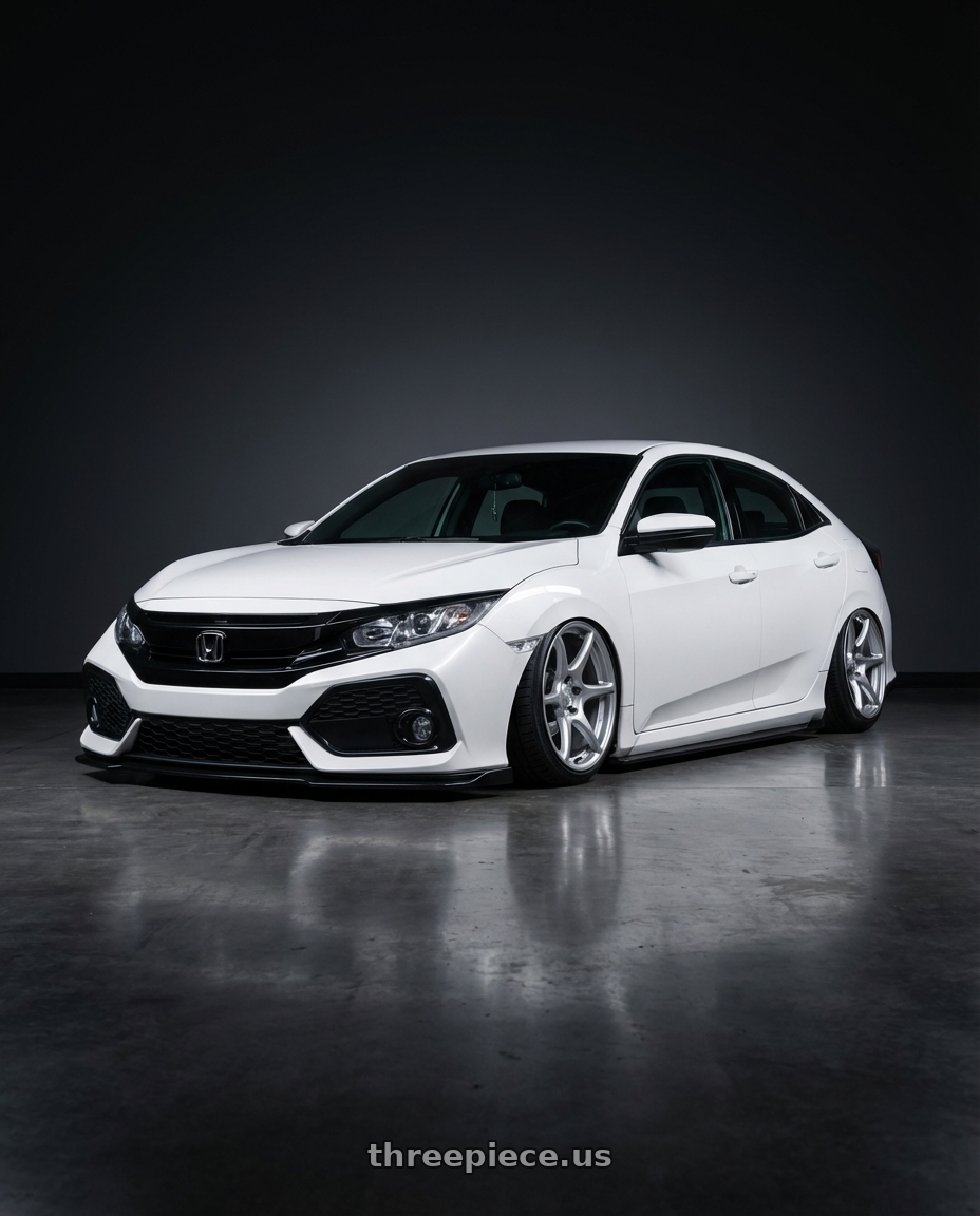 2019 Honda Civic with Kansei K11S Tandem 5x114.3 19x9.5 12 Hyper Silver wheels