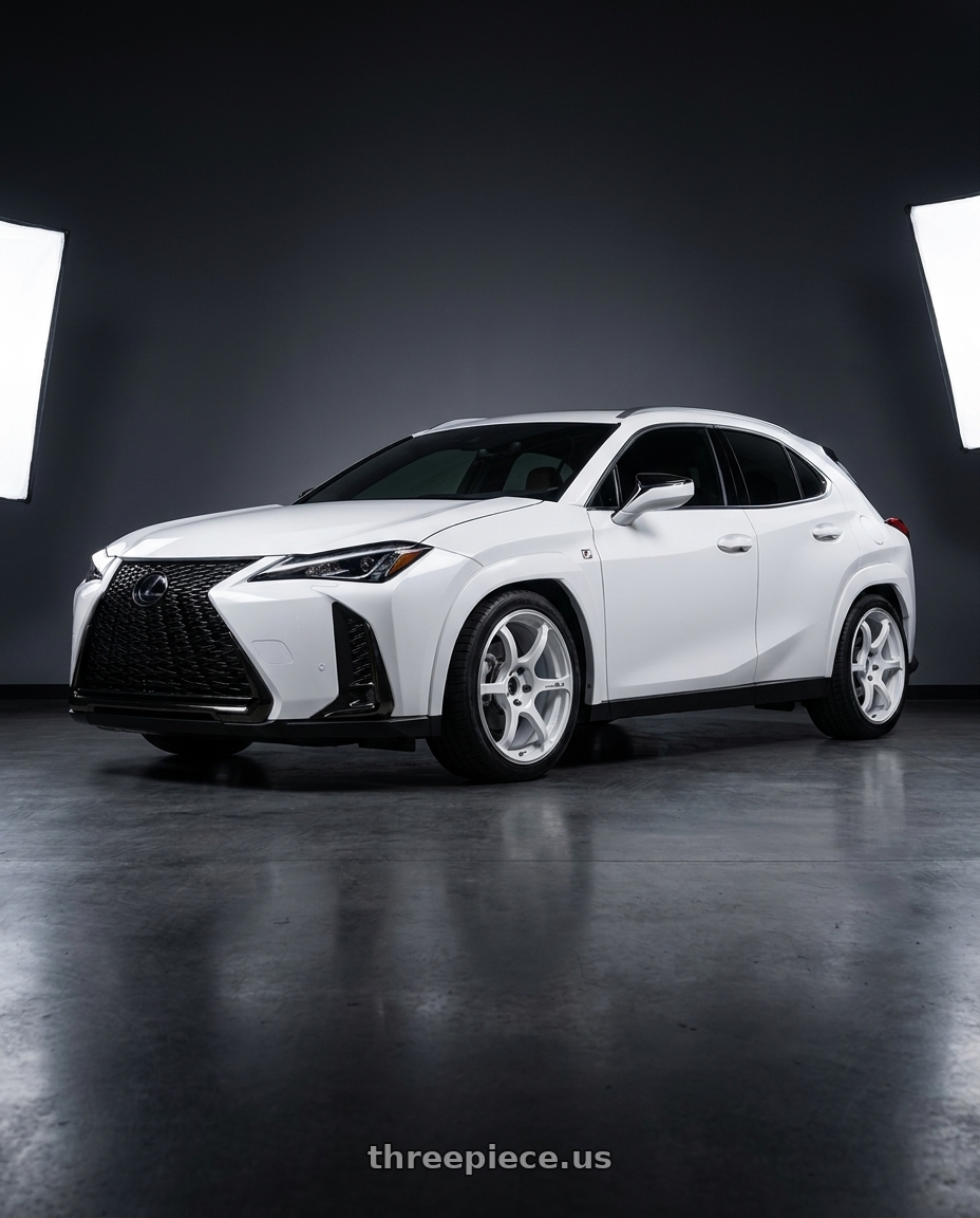 2025 Lexus UX with Advan Racing RG-4 5x114.3 18x9.0 +25 RACING WHITE METALLIC & RING wheels