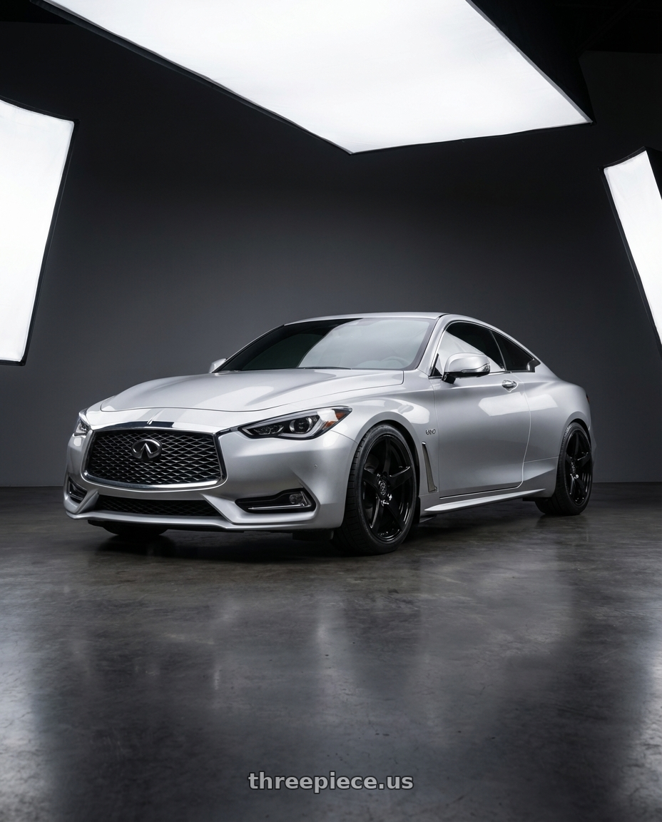 2020 Infiniti Q60 with Forgestar CF5 5x114.3 19x9 +35 Gloss Black wheels