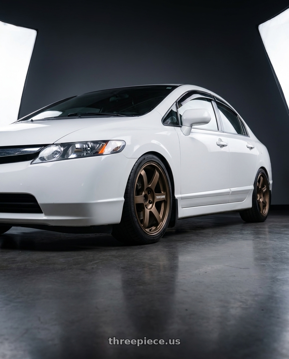 2007 honda civic ex with Volk Racing TE37 Saga S-Plus 5x114.3 18x8.5+35 Bronze wheels