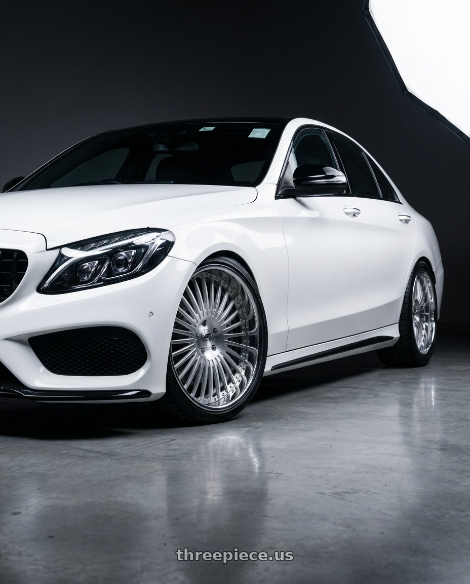 2014 W205 C250 with Amani R.E.A.L. 5x112/5x120 22x10 +38 Brush Center Chrome Lip wheels