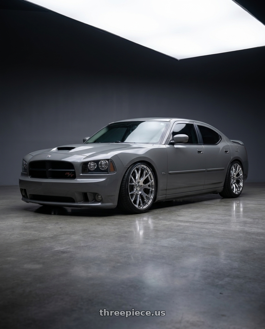 2006 dodge charger rt with REPLICA 218 5X115 22x11 +27 CHROME STG ONLY wheels