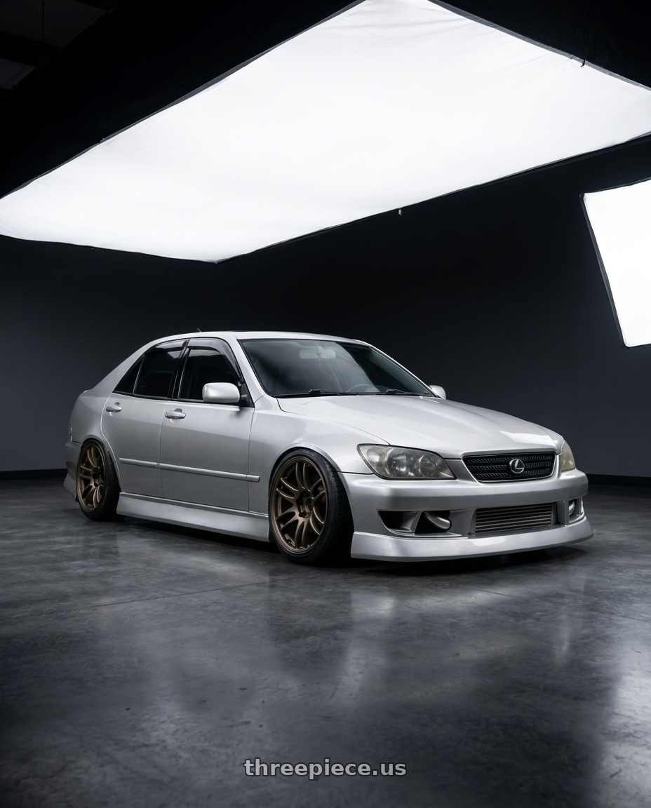 2002 Lexus IS300 with Work Emotion Cr Kiwami 5x114.3 18x9.5 +38 Matte Bronze wheels