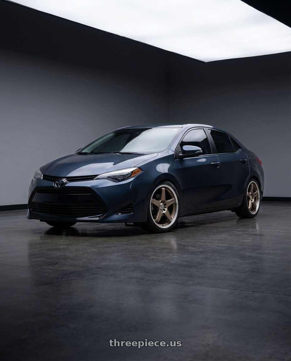 2016 Toyota Corolla  with Enkei EV5 5x100/114.3 18x7.5+38 Matte Bronze w/ Machined Lip wheels