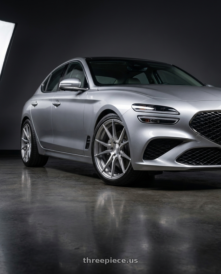 2024 genesis g70 with Rohana RFX2 5x114.3 19x9.5+40 Brushed Titanium wheels