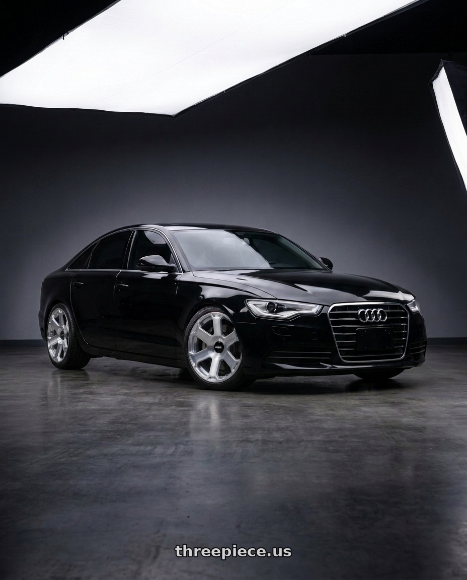 2013 Audi A6 with Rotiform 1PC AVS 5X112 22X10.5 +10 BRUSHED SILVER wheels