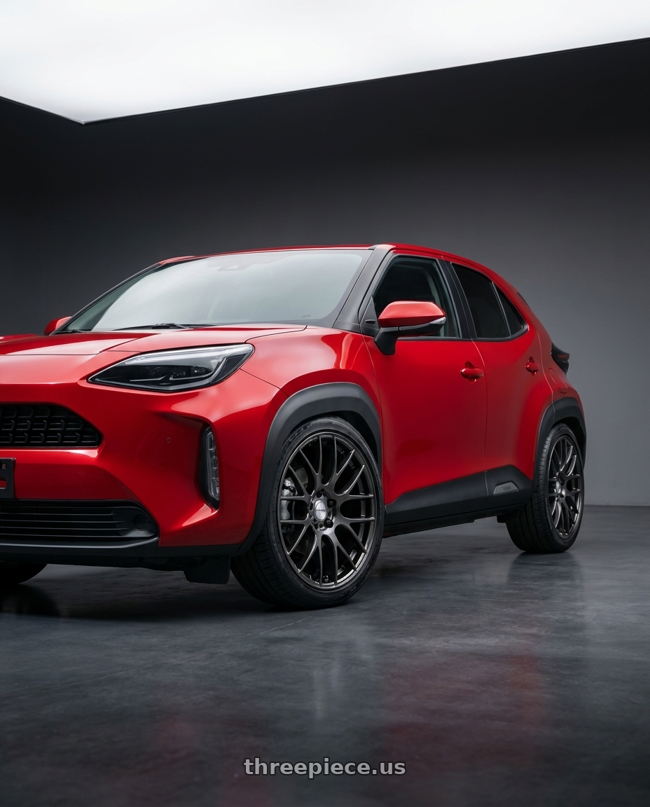 2022 Toyota Yaris Cross with Work Emotion m8r 5x100 18x8.5 +48 Glim Black wheels